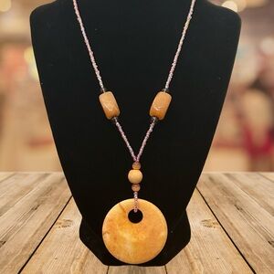 Sealed pack of 5 beaded & natural stone pendant necklaces; 17”; RESALE OPPT’Y